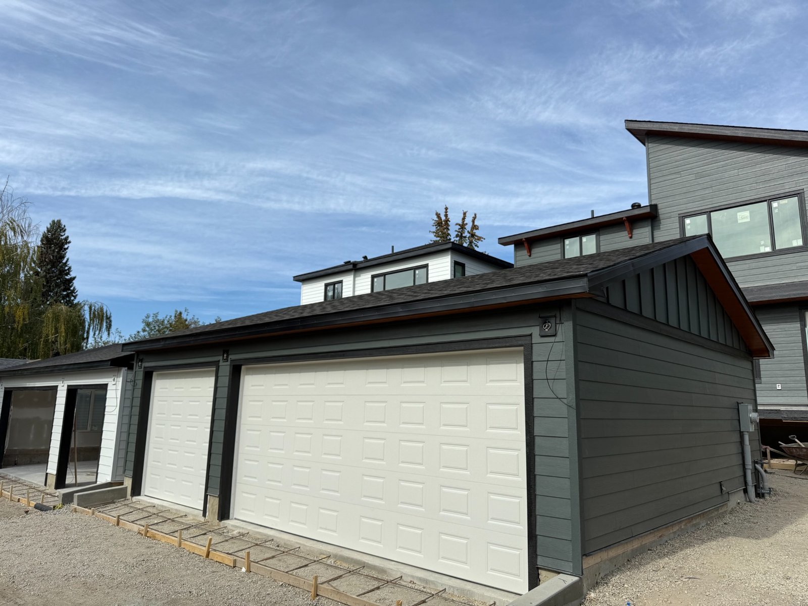 Completed detached garage for Calgary residential project