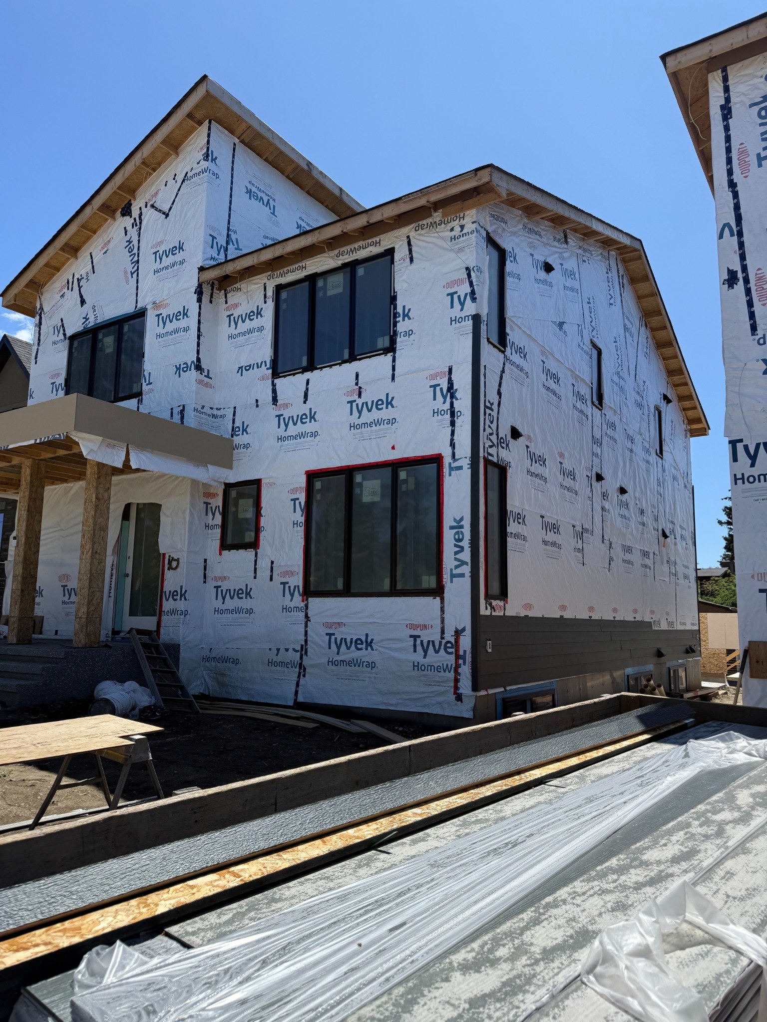 Calgary residential project before exterior finishing rear angle