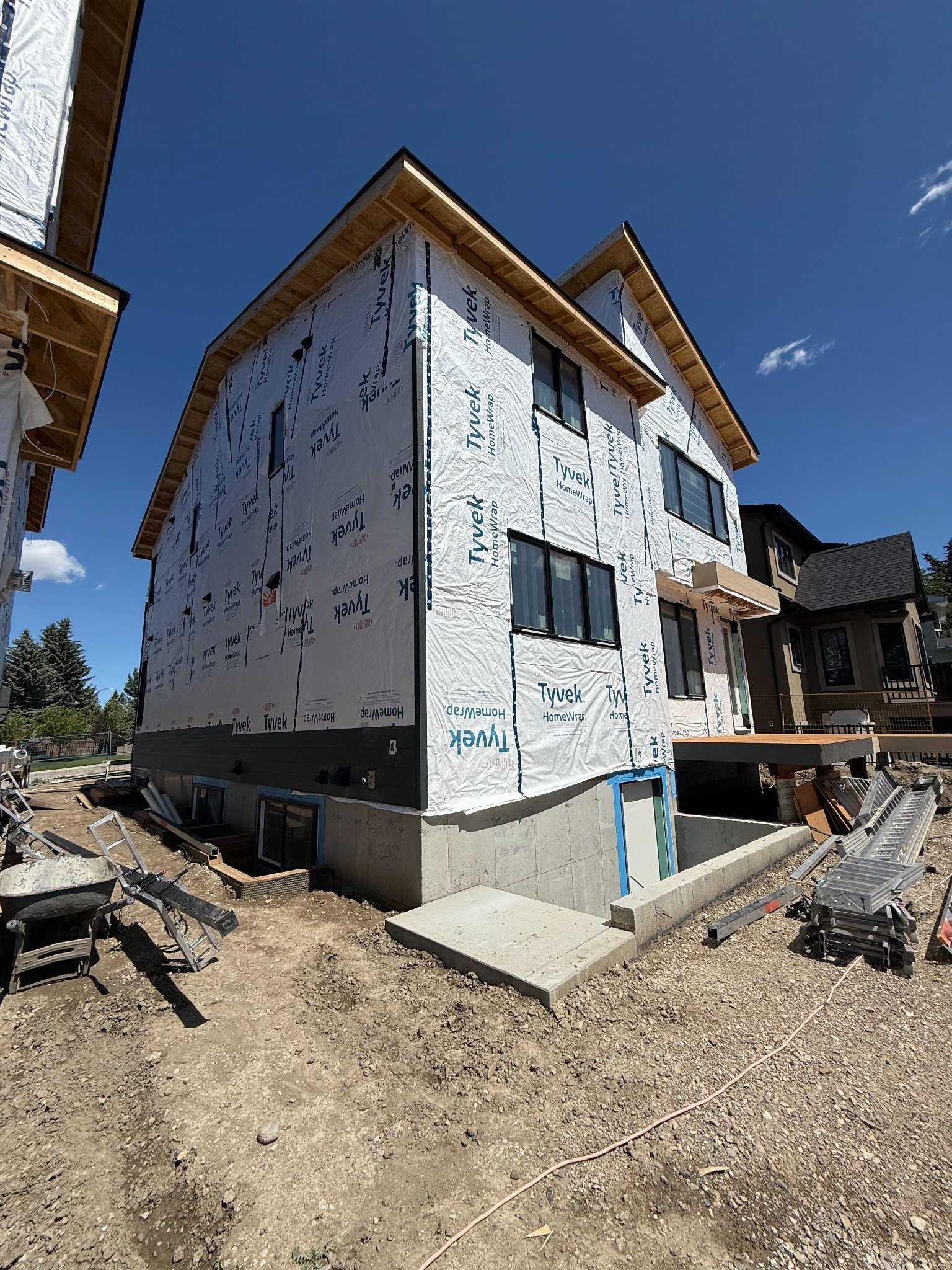 Calgary residential project before cladding side view