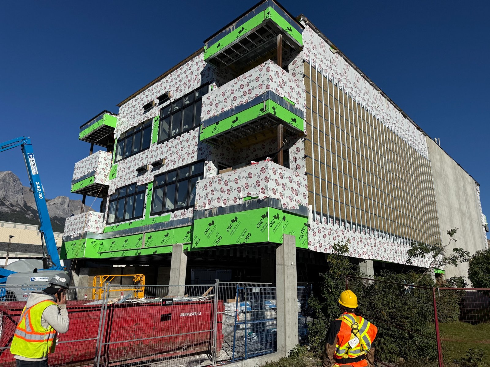 Commercial project before completion in Canmore